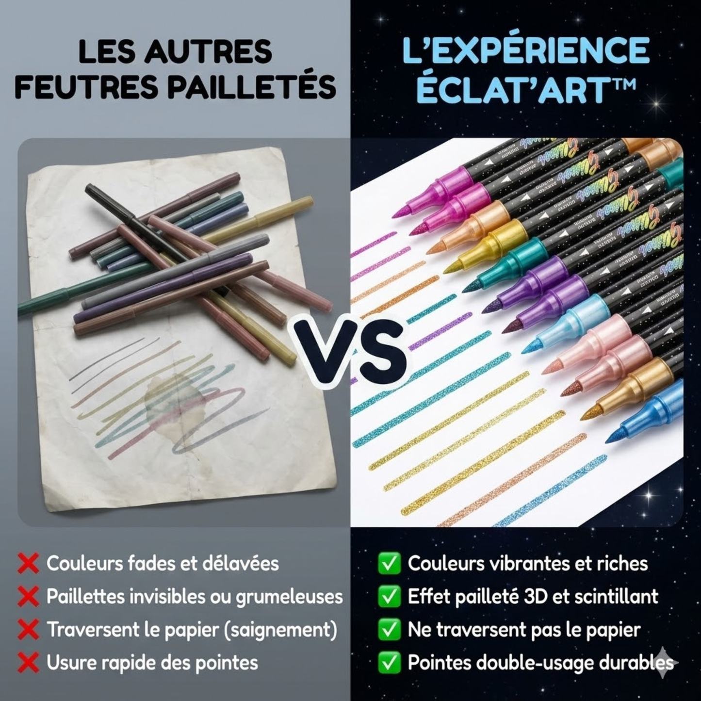 L'ÉCLAT'ART™ — Feutres Shimmer Pailletés